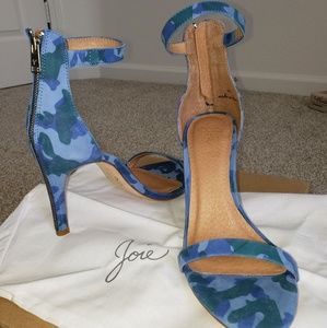 Joie Abbot Blue Camo Zip Back Suede Heel